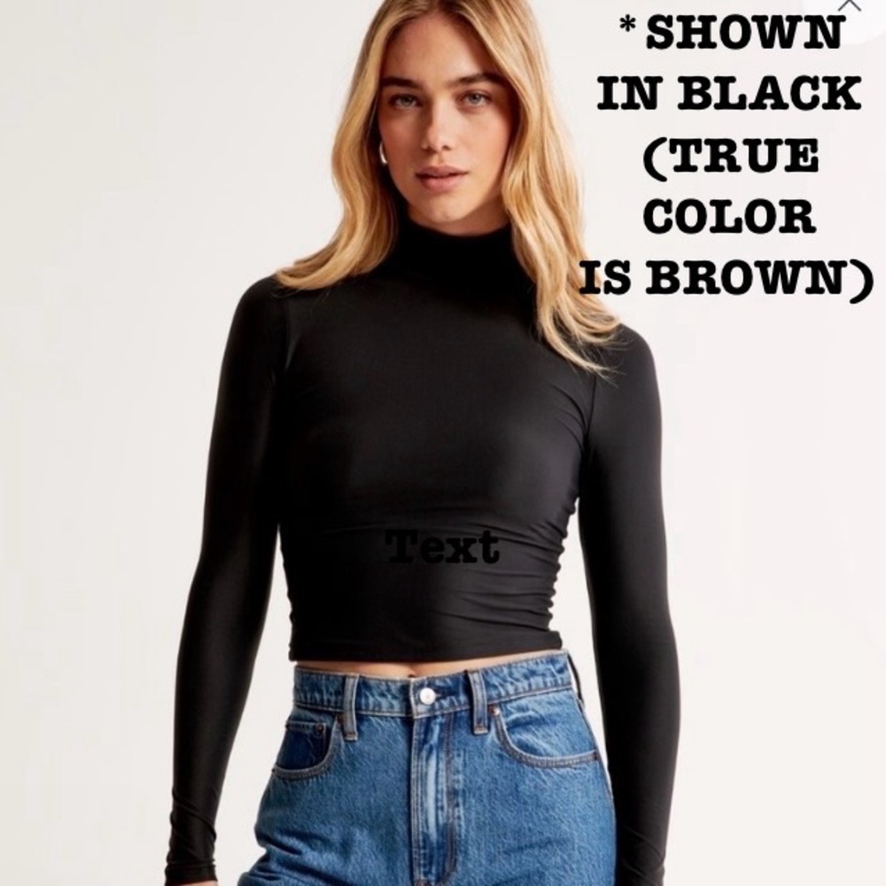 Abercrombie & Fitch, XXS, Soft Matte Brown Crop Shirt, New w/ Tags